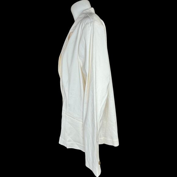 Studio Park x Leah Williams Elevated Linen Blazer Ivory XL Tuxedo Lapel NWOT - Picture 10 of 15